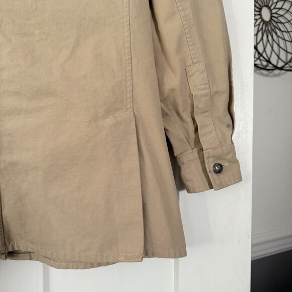 Faconnable Beige Military-Inspired Button-Up Jacket W/ Button Detailing Size S - Picture 7 of 7
